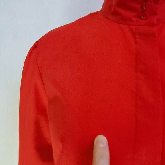 Vintage 80s Alicia Red Button-Up Blouse - Picture 6 of 6